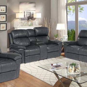 Sunset Trading Luxe Leather 3 Piece Reclining Living Room Set with Power Headres