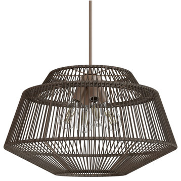 Brookhollow Sable Rattan and Sable 4 Light Pendant