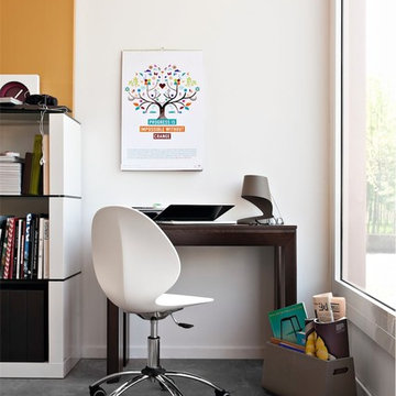 Basil Swivel Office Chair - Chromed Frame with Matte Optic White Seat Finish