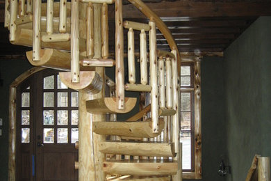 Example of a mountain style staircase design in Other