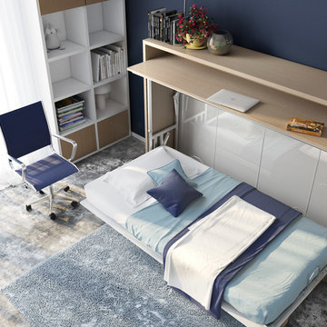 Genio T Twin Wall Bed with Desk