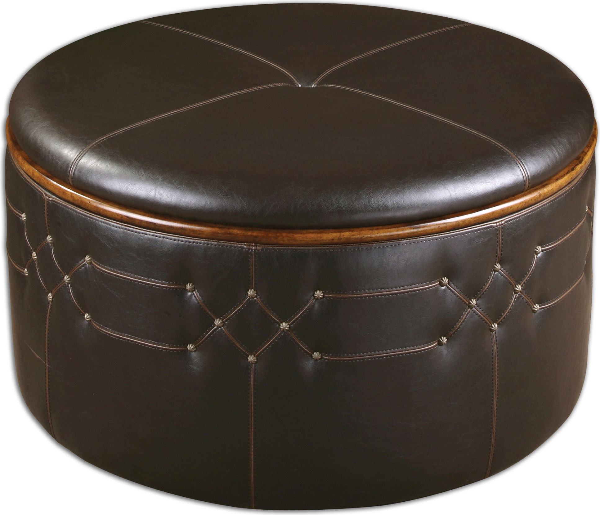 Uttermost Brunner Round Storage Ottoman - 23008