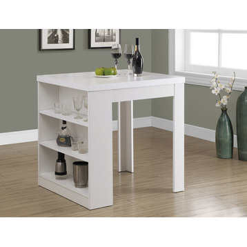Dining Table, 36" Rectangular, Small, Kitchen, Dining Room, Laminate, White