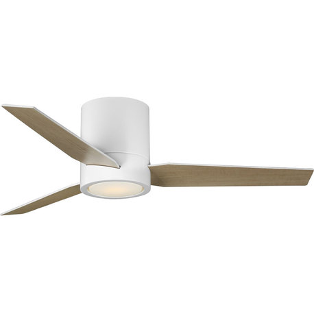 Braden 44" Reversible White/Natural Cherry 3-Blade LED Indoor Hugger Ceiling Fan