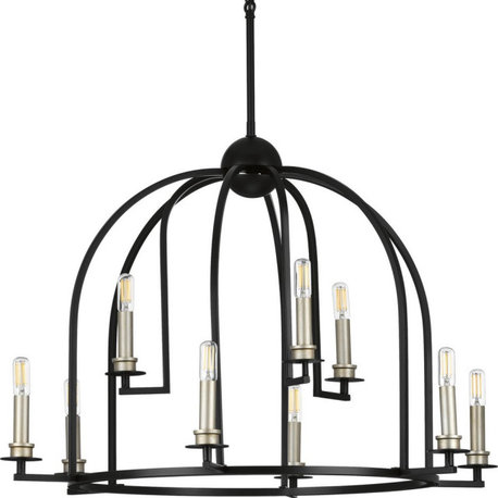 Progress P400187-031 Seneca - Nine Light Cage Design Chandelier