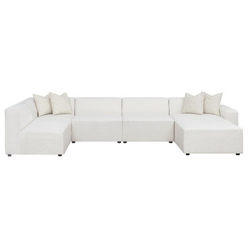 Coaster Freddie 6-piece Fabric Upholstered Modular Sectional Pearl