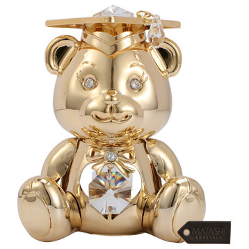 Matashi Graduation Bear With Crystals Gift for Student, Gold