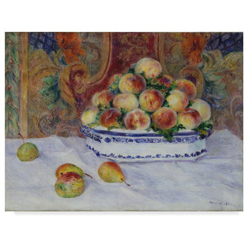 Pierre Auguste Renoir 'Still Life With Peaches' Canvas Art, 24"x18"