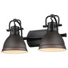 Duncan 2-Light Bath Vanity With Rubbed Bronze Shade