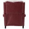 Genuine Leather Cigar Recliner With Nail Head Trim, Burgundy