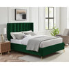 Inspired Home Ameen Bed, Upholstered, Green Velvet Queen