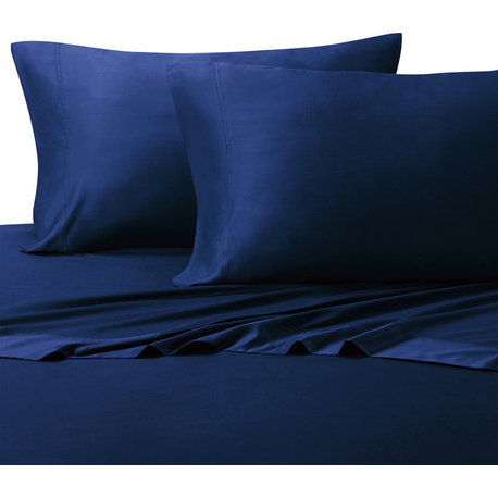 300 TC Silky 100% Bamboo Viscose Sheet Set, Royal Blue, Queen