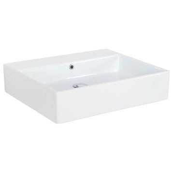 Simple 60.50A.03 Bathroom Sink, Ceramic White, 3 Faucet Holes