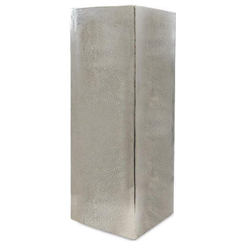Aluminum Square Tall Pedestal, Silver, Medium
