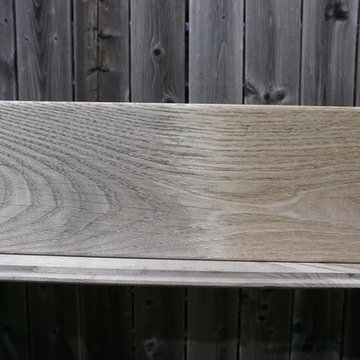 Thermally Modified Ash after 8 months exposure with Cutek Extreme on 6" only