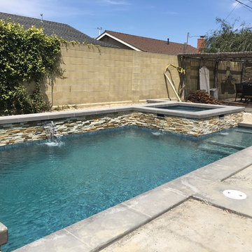 Andrews new pool & spa job. Water features.