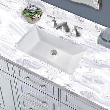 Nantucket Sinks 19"x11" Undermount Ceramic Sink, White