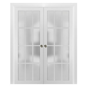 French Double Panel Solid Doors Hardware Lucia 31 Matte