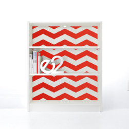 PANYL Red Hot Chevrons for IKEA BILLY - Home Decor