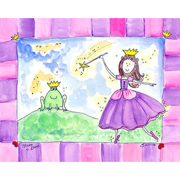 Wishes And Kisses, Ready To Hang Canvas Kid's Wall Decor, 11 X 14