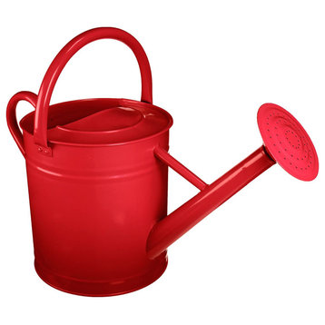 Gardener's Select Outdoor Metal Garden Standard Watering Can, Red