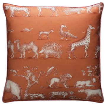 Animal Print Outdoor Throw Pillow | Andrew Martin Kingdom, Orange