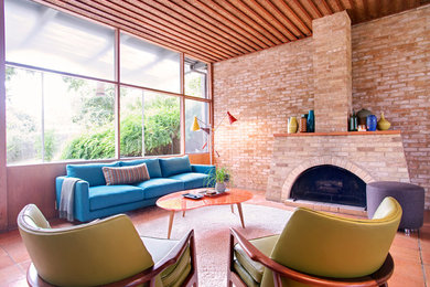 Inspiration for a mid-century modern living room remodel in Austin