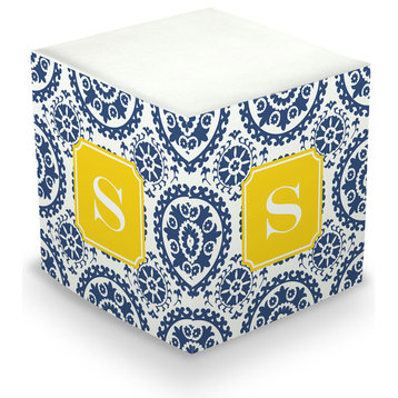 Sticky Memo Cube Suzani Single Initial, Letter M