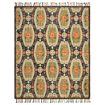 Safavieh Blossom Collection BLM454 Rug, Charcoal/Gold, 8'x10'