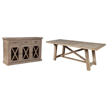 Home Square 2-Piece Set with Newberry Extension Dining Table & Sideboard