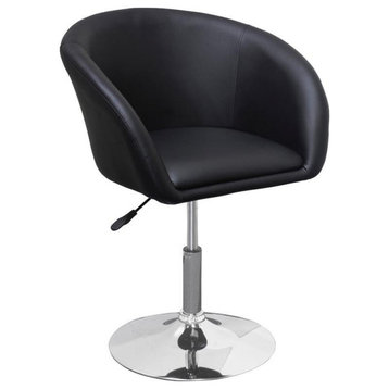 Best Master Furniture Adjustable Swivel Faux Leather Coffee Chair in Black