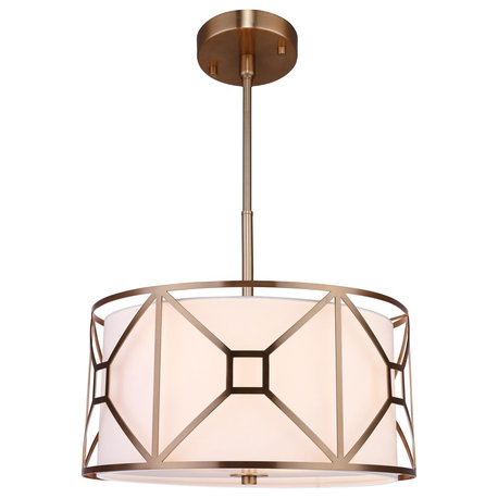 Regan 3-Light Pendant, Vintage Brass,  17"