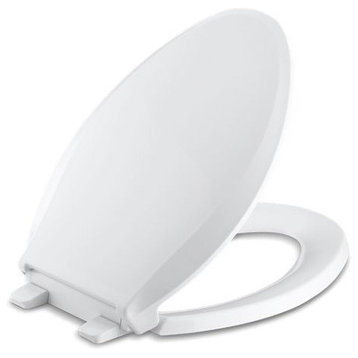 Kohler Cachet Quiet-Close With Grip-Tight Bumpers Elongated Toilet Seat, White
