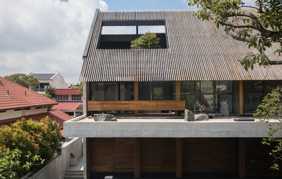A Back-to-Back House With a Show-Stopping Roof