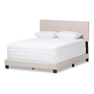 Hampton Fabric Upholstered Bed Transitional Panel Beds by