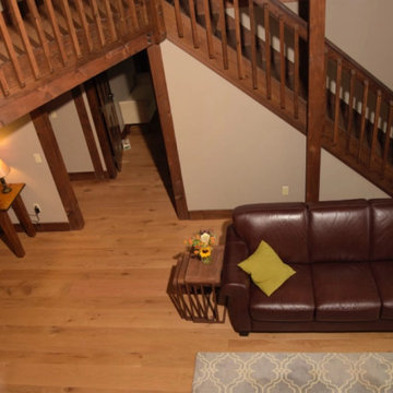 Character Oak Plank Flooring, Living Room and Staircase