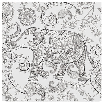 Daphne Brissonnet 'Color My World Elephant II Square' Canvas Art