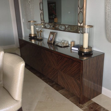 Macassar ebony buffet and table