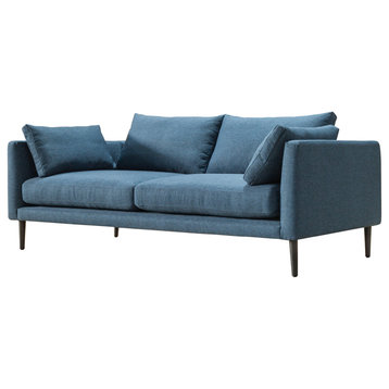 83.5 Inch Sofa Dark Blue Blue Contemporary Moe's Home