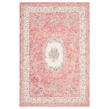 Safavieh Aubusson Collection AUB105 Rug, Red/Ivory, 4'x6'