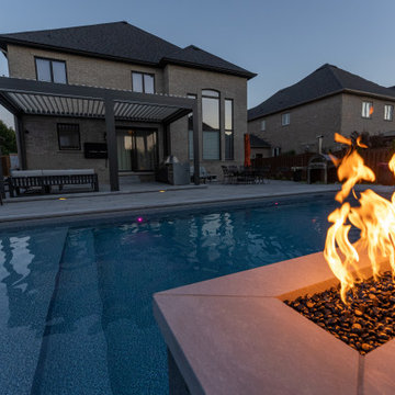Complete Backyard Transformation with Pool, Fire Feature & Outdoor Kitchen