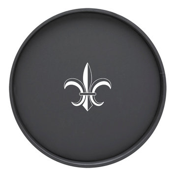 Kraftware Fleur-de-Lis Round Serving Tray