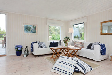 Beach style living room in Stockholm.