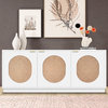 Cane Sideboard/Buffet, White