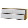 Dana Dresser 4-Drawer Natural Oak/White Concrete
