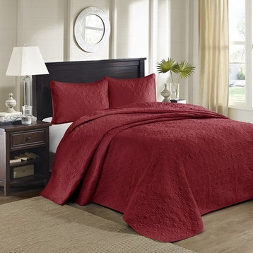 Madison Park Quilted Microfiber Bedspread Set, Queen