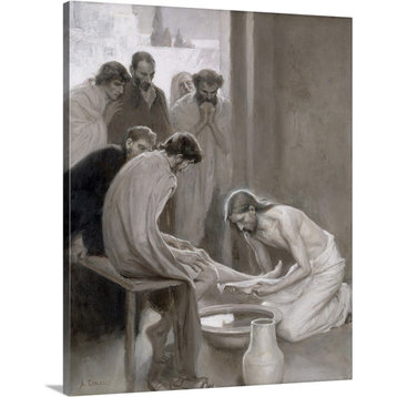 Jesus Washing the Feet of his Disciples, 1898 Wrapped Canvas Art Print, 24"