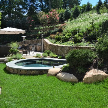 Custom Spa with Slope Landscape