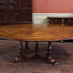 Large Round Tables- Rustic Styles Solid Walnut Expandable Round Dining Tables - Dining Tables