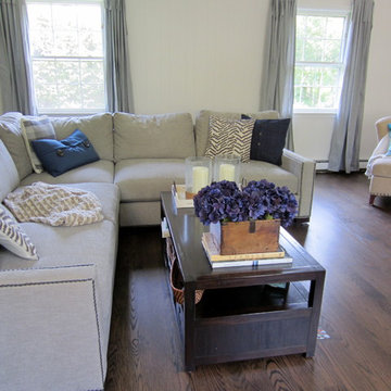 COLD SPRING HARBOR - NEW INSTALL + SAND OLD FLOOR: RED OAK W JACOBEAN & TRAFFIC